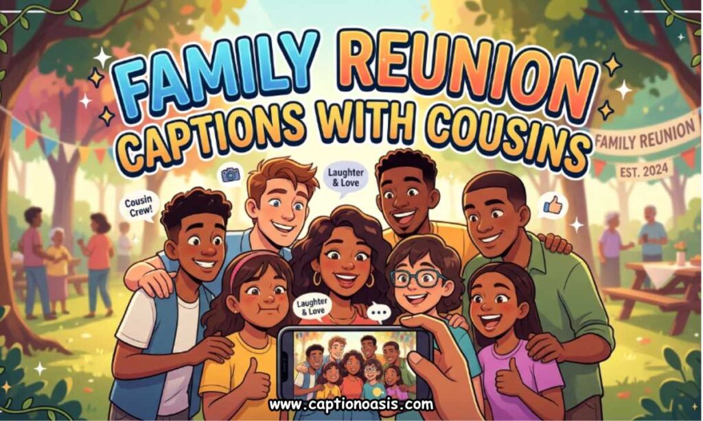 Family Reunion Captions with Cousins