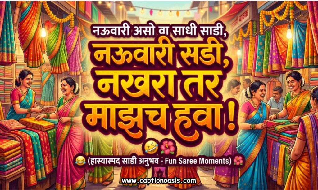 Funny Saree Caption in Marathi