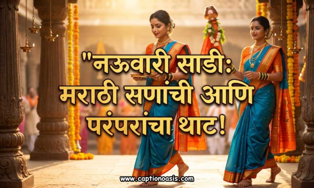 Nauvari Saree Caption in Marathi