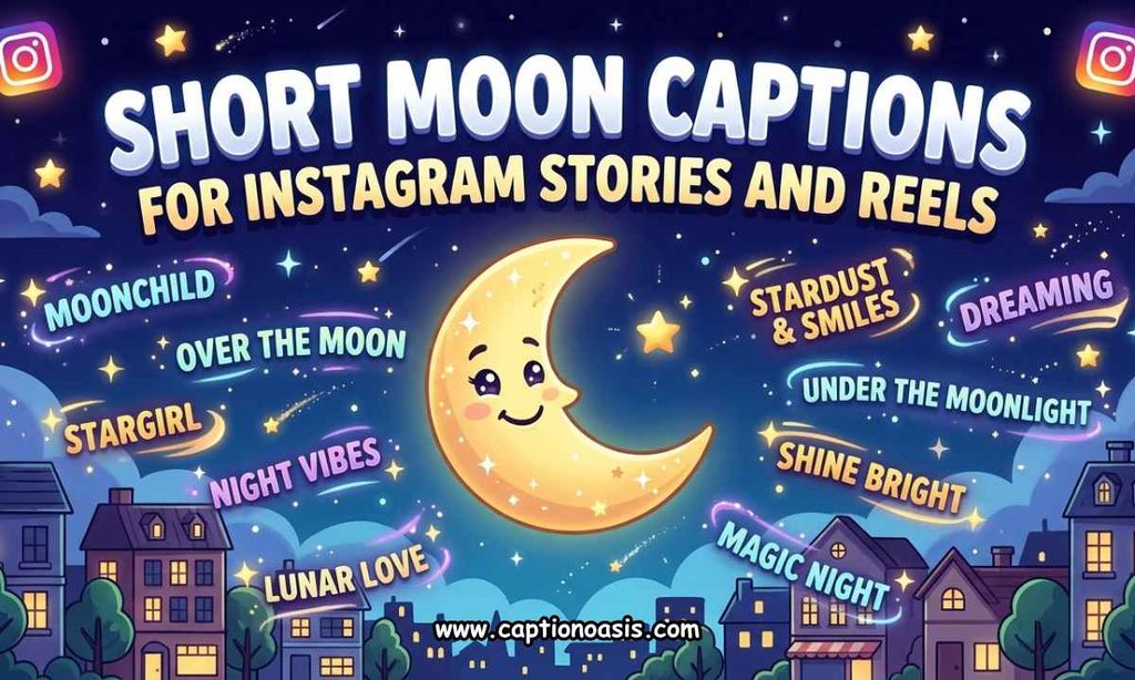 Short Moon Captions for Instagram Stories and Reels