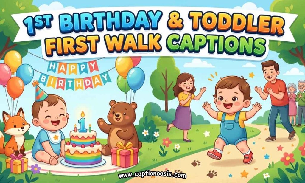 1st Birthday & Toddler First Walk Captions