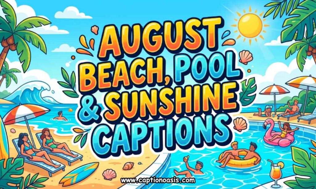 August Beach, Pool & Sunshine Captions