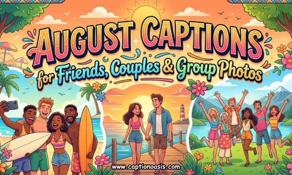 August Captions for Friends, Couples & Group Photos
