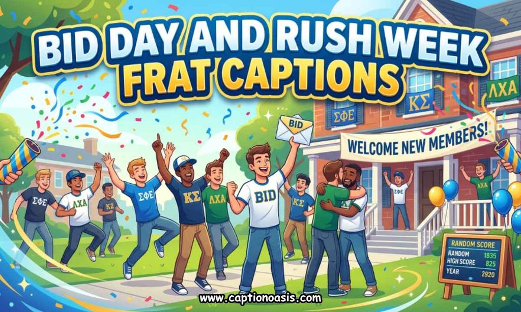 Bid Day and Rush Week Frat Captions