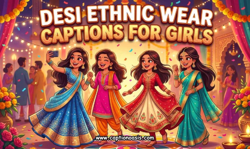 Desi Ethnic Wear Captions for Girls