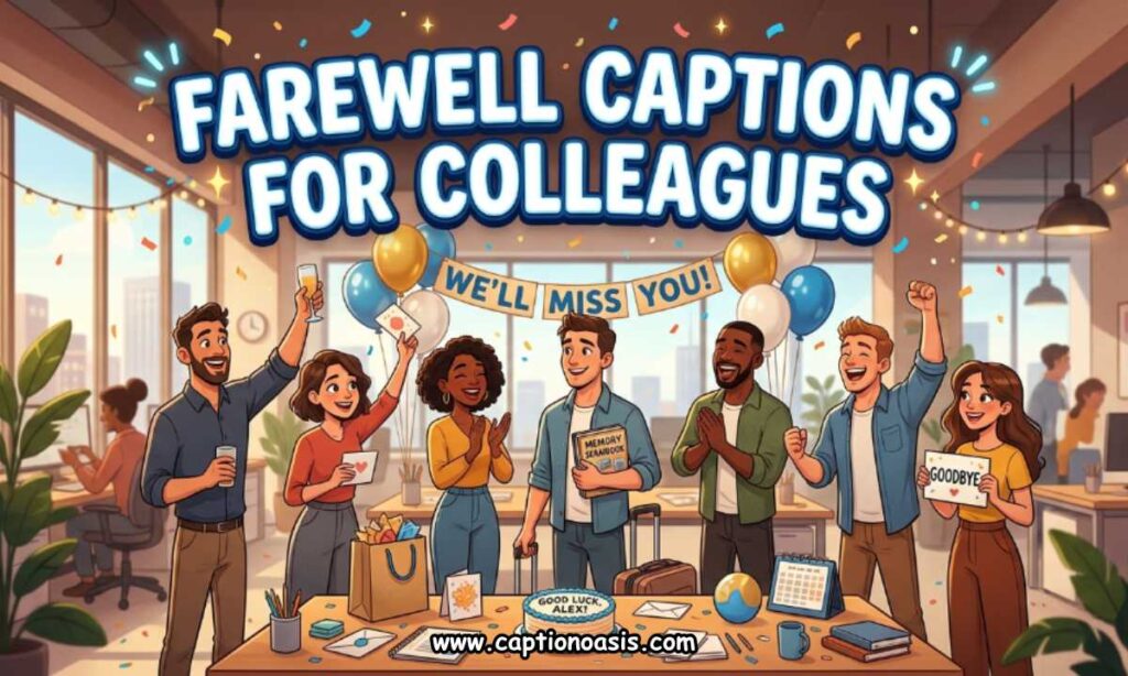 Farewell captions for colleagues