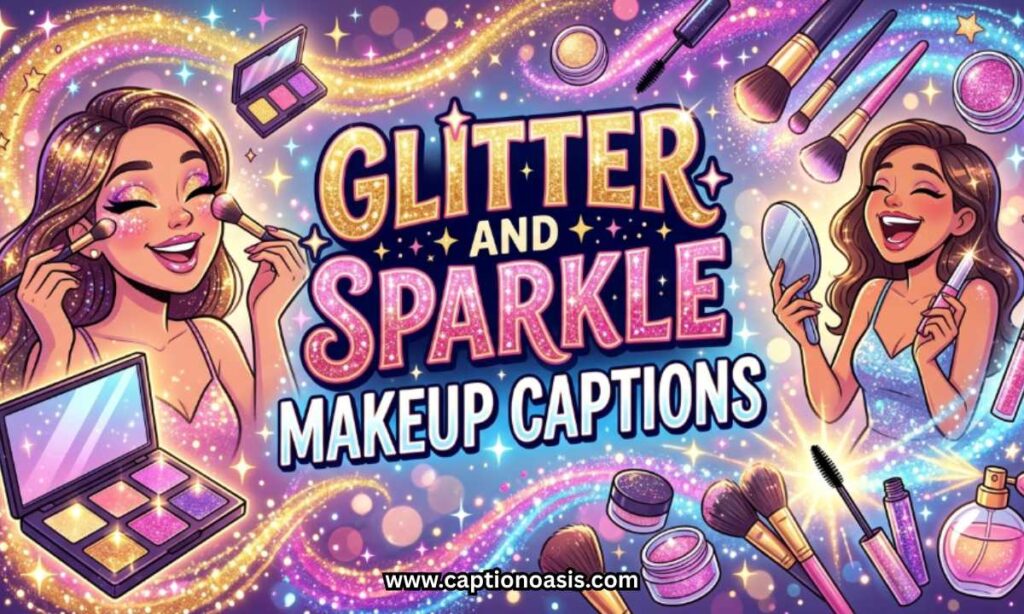 Glitter and Sparkle Makeup Captions