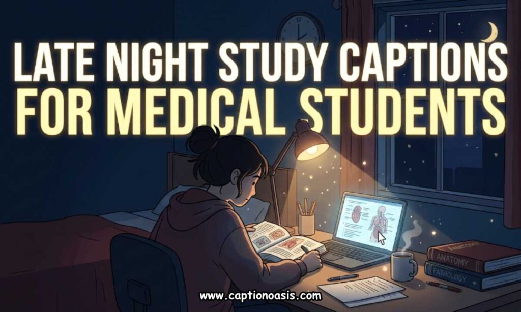 Late Night Study Captions for Medical Students