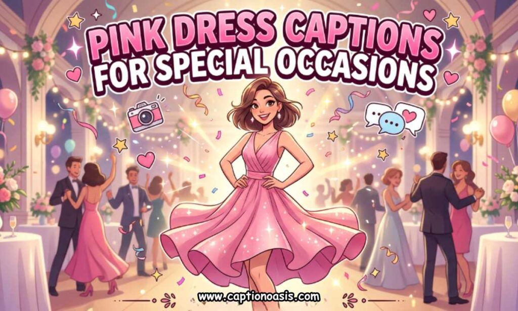 Pink Dress Captions for Special Occasions