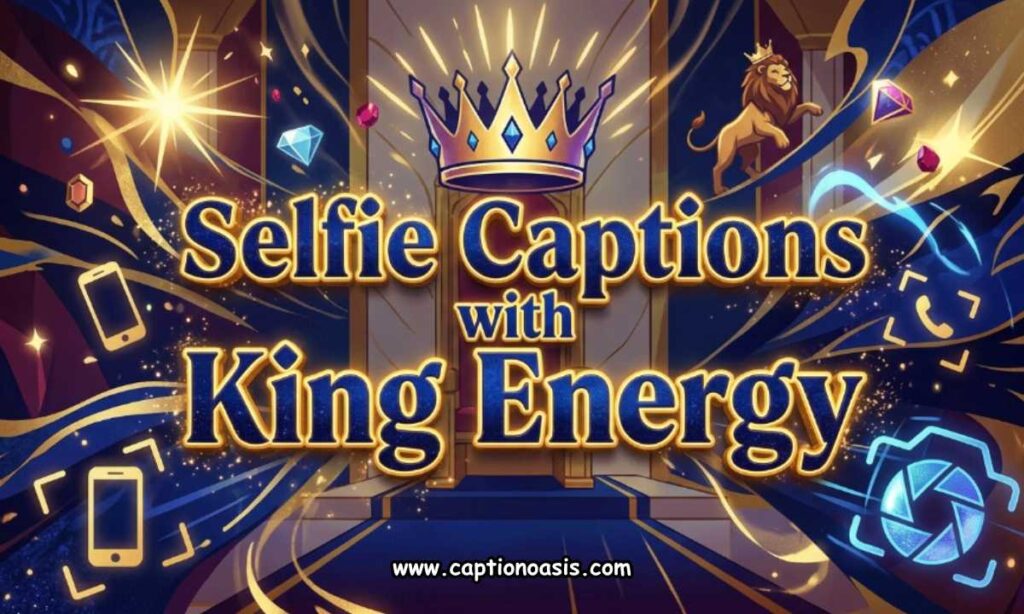 Selfie Captions with King Energy