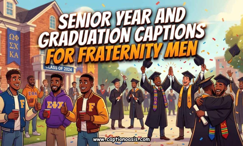 Senior Year and Graduation Captions for Fraternity Men