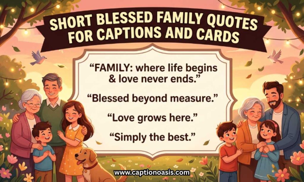 Short Blessed Family Quotes for Captions and Cards