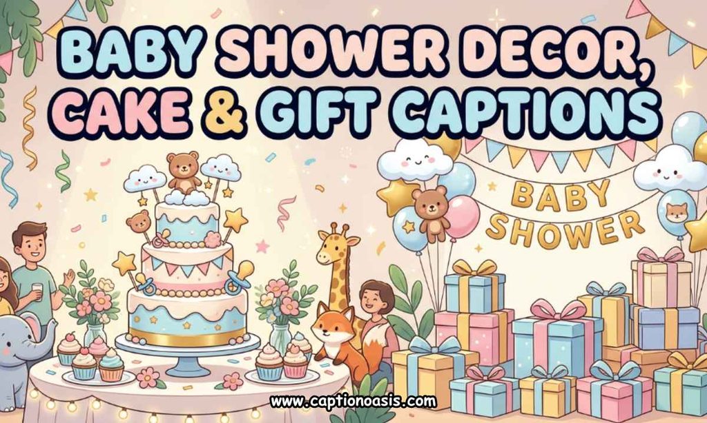 Baby Shower Decor, Cake & Gift Captions
