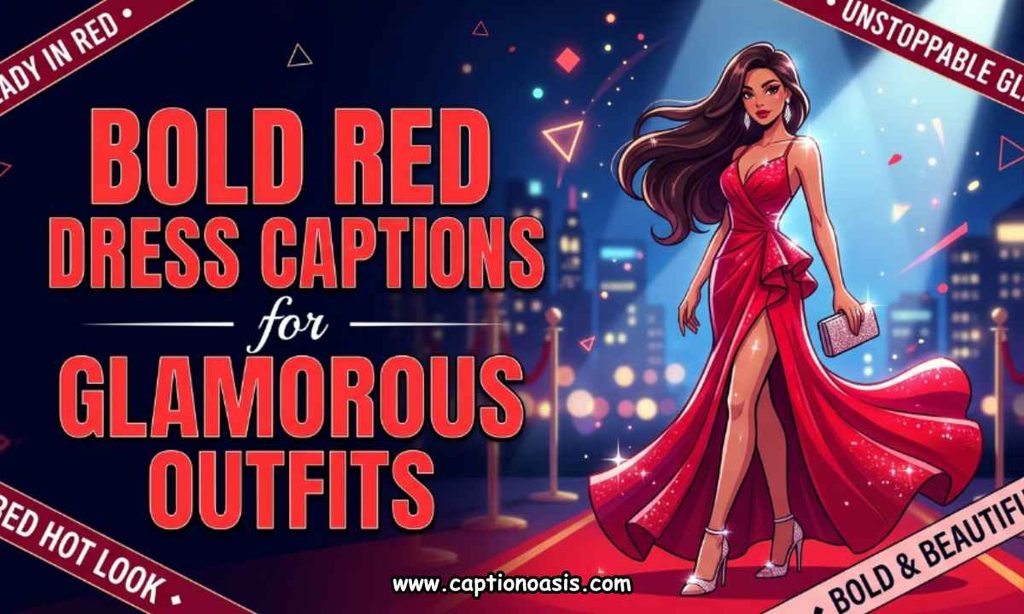 Bold Red Dress Captions for Glamorous Outfits