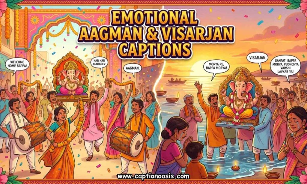 Emotional Aagman & Visarjan Captions