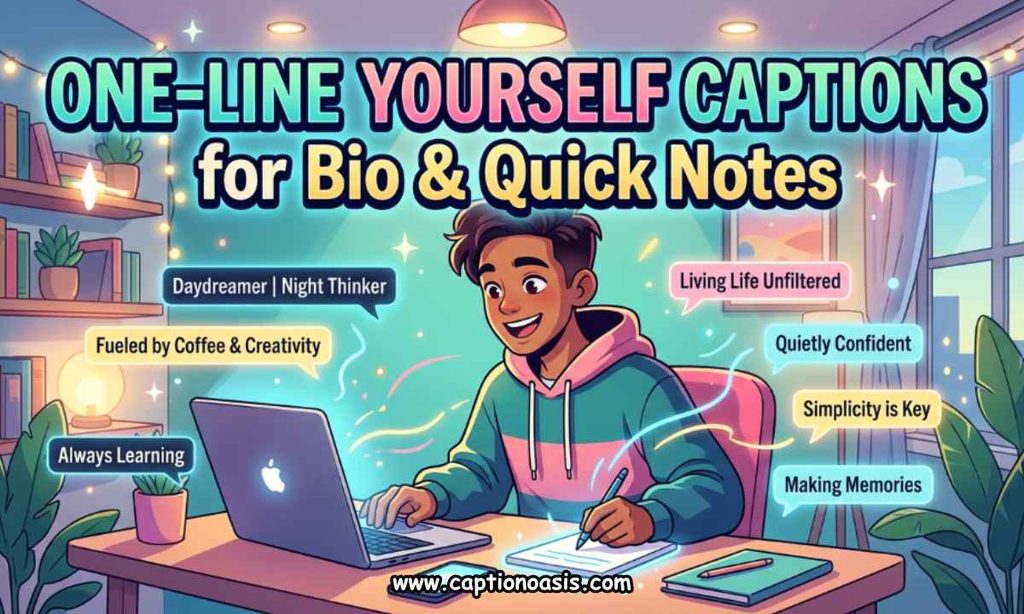 One-Line Yourself Captions for Bio & Quick Notes