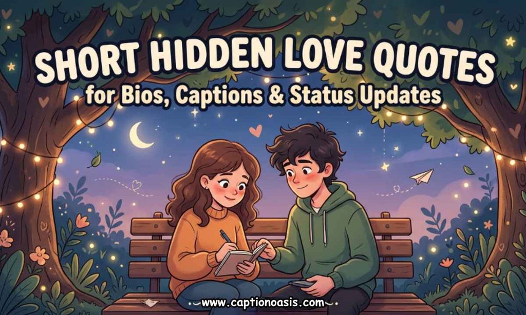 Short Hidden Love Quotes for Bios, Captions & Status Updates