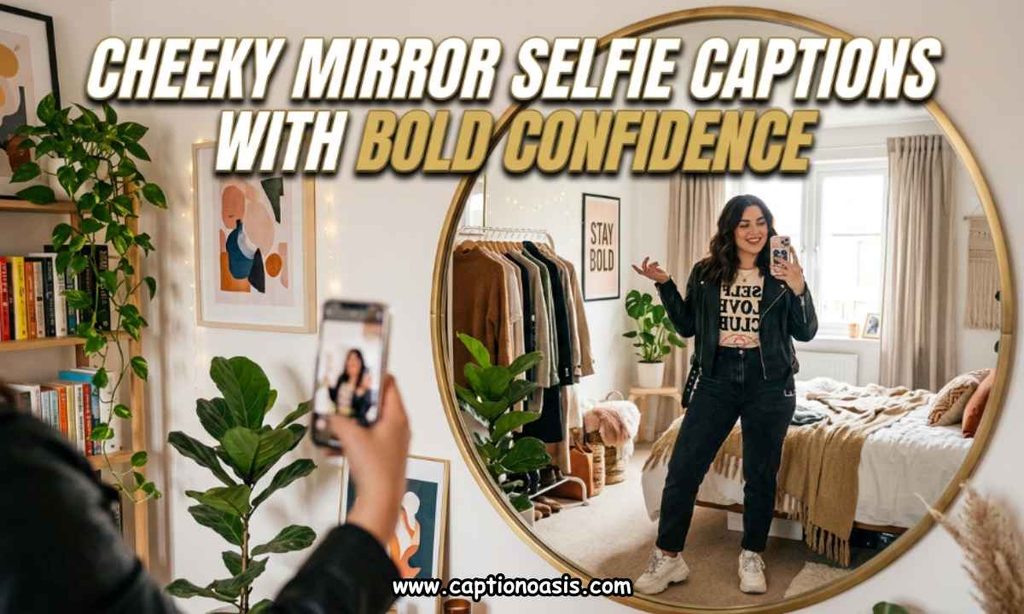 Cheeky Mirror Selfie Captions with Bold Confidence