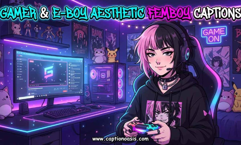 Gamer & E-Boy Aesthetic Femboy Captions