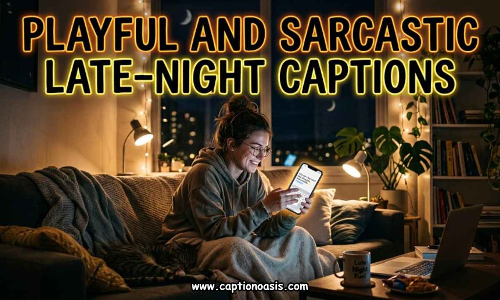 Playful and Sarcastic Late-Night Captions