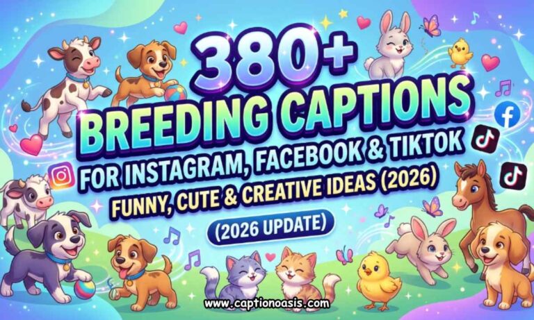 380+ Breeding Captions for Instagram, Facebook & TikTok - Funny, Cute & Creative Ideas (2026)