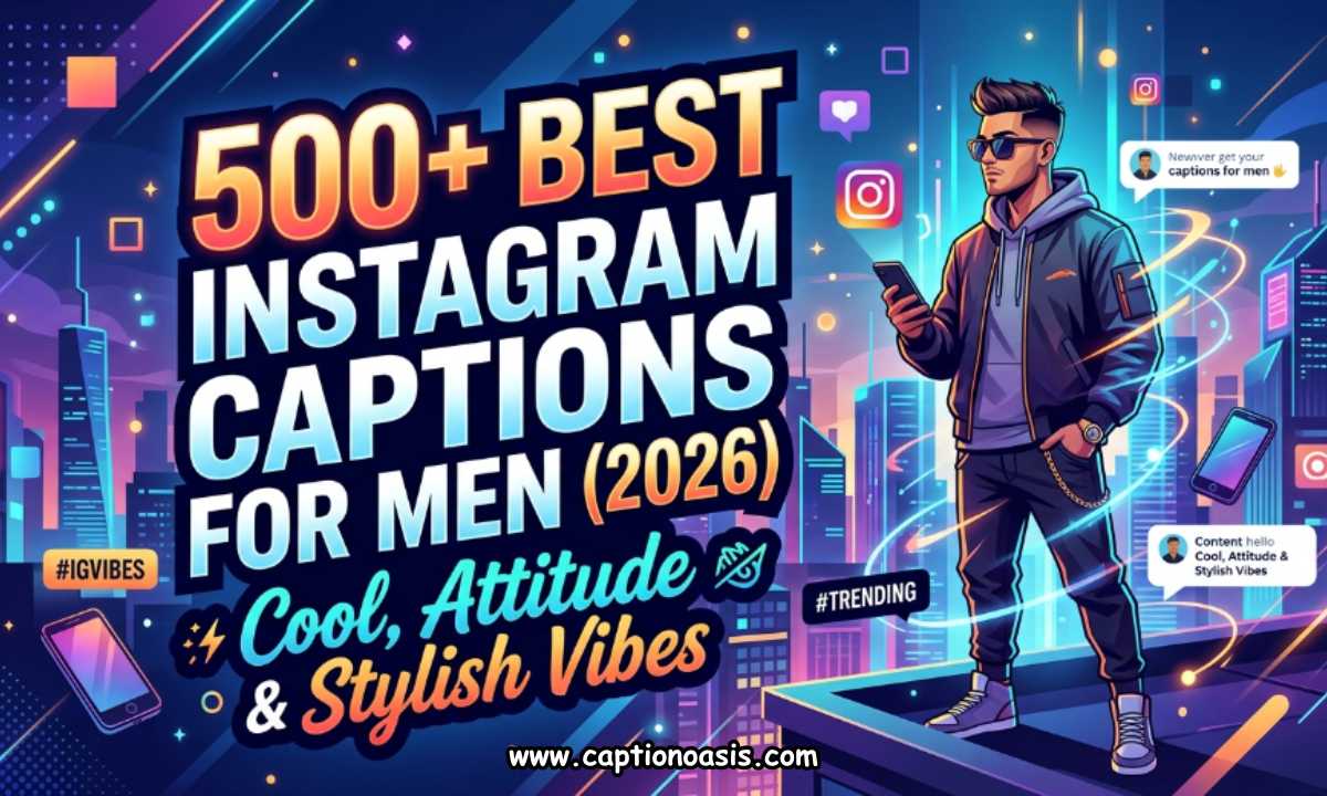 500+ Best Instagram Captions for Men (2026) – Cool, Attitude & Stylish Vibes