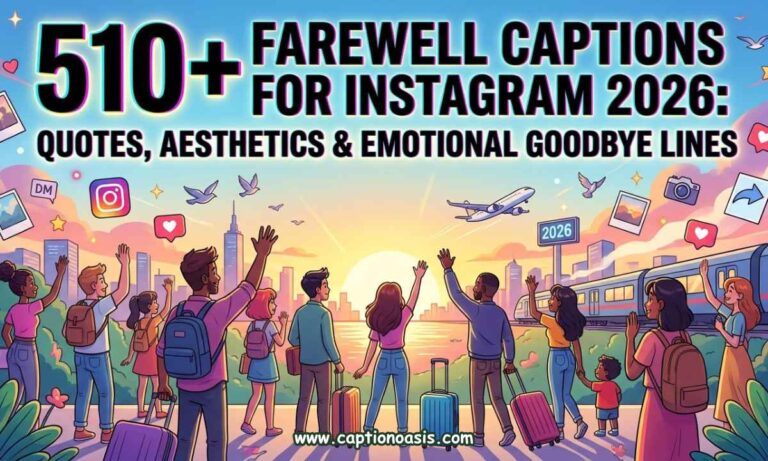 510+ Farewell Captions for Instagram 2026 - Quotes, Aesthetics & Emotional Goodbye Lines