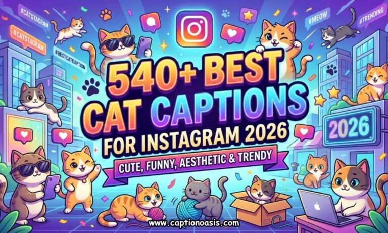 540+ Best Cat Captions for Instagram 2026 - Cute, Funny, Aesthetic & Trendy