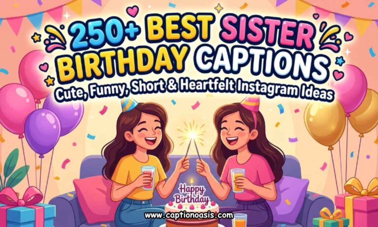 250+ Best Sister Birthday Captions - Cute, Funny, Short & Heartfelt Instagram Ideas