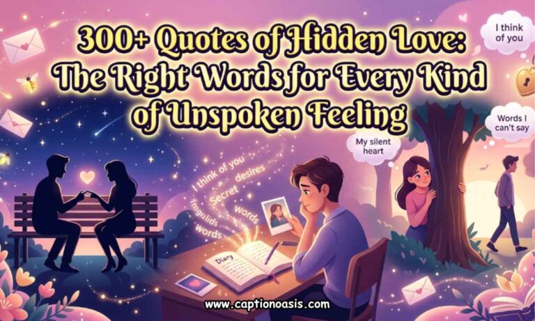 300+ Quotes of Hidden Love - The Right Words for Every Kind of Unspoken Feeling