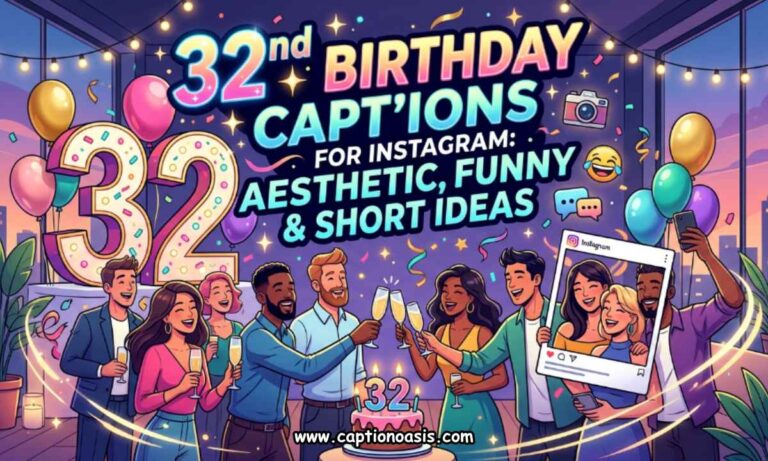 32nd Birthday Captions For Instagram - Aesthetic, Funny & Short Ideas