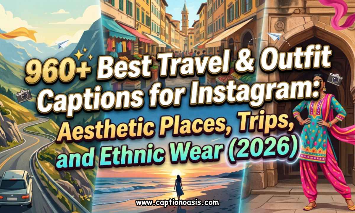 960+ Best Travel & Outfit Captions for Instagram - Aesthetic Places, Trips, and Ethnic Wear (2026)